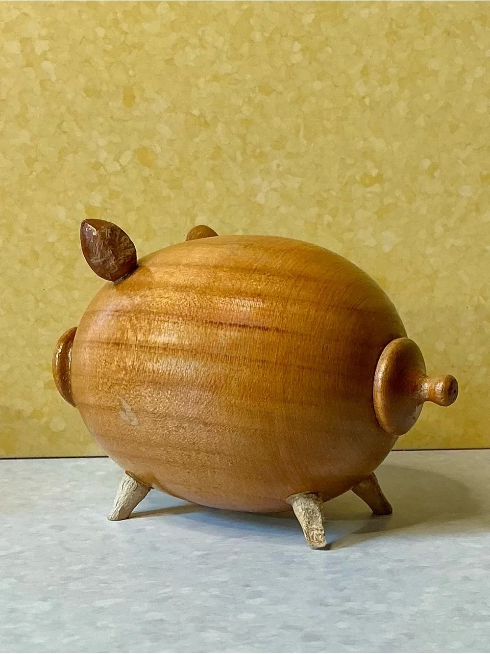 Vintage MCM Danish Teak Wood Pigs Salt & Pepper Shakers Kitsch Scandinavian ‘60s